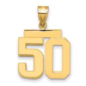 14k Yellow Gold, Athletic Collection Medium Polished Number 50 Pendant